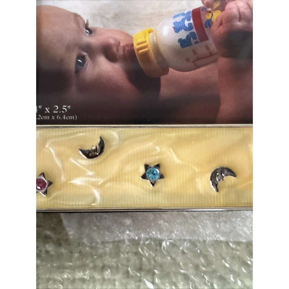 Astor Lane Baby Keepsake Photo Storage Box Yellow Moon Stars New in Box 10x8